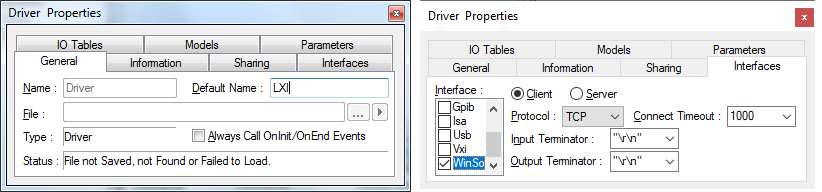 Default Driver Name and Interface